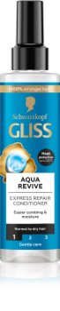 Schwarzkopf Gliss Aqua Revive leöblítést nem igénylő balzsam a haj könnyed kezelhetőségéért spray -ben