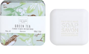 Scottish Fine Soaps Green Tea sapone di lusso in contenitore di metallo