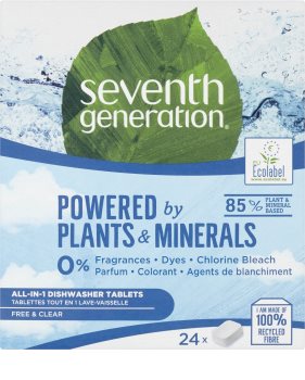 Seventh Generation Powered by Plants Dishwasher Tablets tablettes pour lave-vaisselle