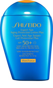 Shiseido Sun Care Expert Sun Aging Protection Lotion Plus WetForce leite solar de rosto e corpo SPF 50+