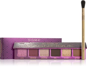 Sigma Beauty Magnifique Eyeshadow Palette paletka očních stínů (se štětečkem)