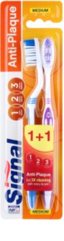 Signal Anti-Plaque escovas de dentes média 2 pçs