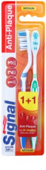 Signal Anti-Plaque escovas de dentes média 2 pçs