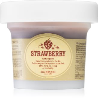 Skinfood Strawberry Black Sugar mélytisztító habzó maszk bőrradirral