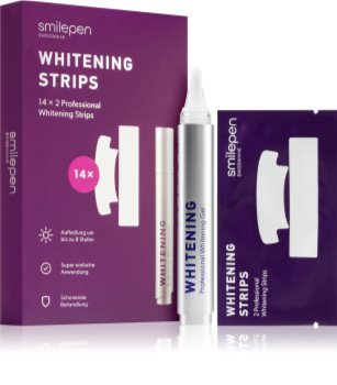 Smilepen Whitening Strips 14 x 2 Stk Set mit Whitening Strips und Whitening Gel-Pen