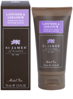 St. James Of London Lavender & Geranium crema de afeitar estuche de viaje para hombre