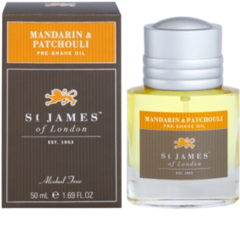 St. James Of London Mandarin & Patchouli óleo de barbear para homens 50 ml