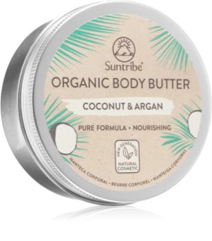 Suntribe Organic Body Butter Coconut & Argan intensyviai drėkinantis kūno sviestas sausai odai