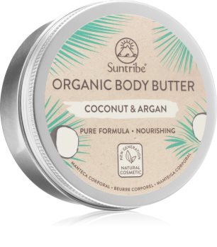 Suntribe Organic Body Butter Coconut & Argan intenzivně hydratační tělové máslo pro suchou pokožku