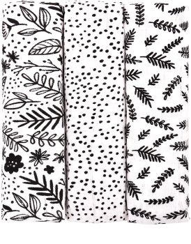 T-Tomi TETRA Black Flowers cloth nappies