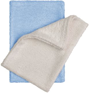 T-Tomi Bamboo Washcloth Natur + Blue gant de toilette