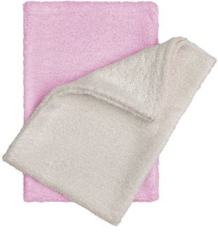 T-Tomi Bamboo Washcloth Natur + Pink fürdő pamacs