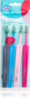 TePe Colour Compact zubní kartáčky extra soft 4 ks