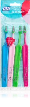 TePe Colour Compact zubní kartáčky extra soft 4 ks