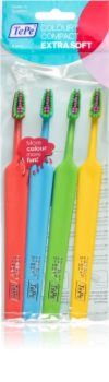 TePe Colour Compact zubní kartáčky extra soft 4 ks