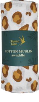 Tommy Lise Muslin Swaddle White Leopard lange coton