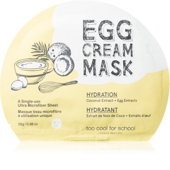 Too Cool For School Egg Cream Mask Kirkastava ja Kosteuttava Kangasnaamio