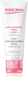 Topicrem UH FACE Rich Ultra-Moisturizing Cream gazdag hidratáló krém az érzékeny száraz bőrre