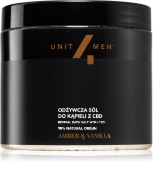 Unit4Men Bath Salt Amber & Vanilla koupelová sůl s konopným olejem