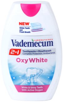 Vademecum 2 in1 Oxy White pasta dentífrica + elixir bucal em um