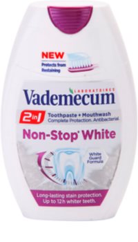 Vademecum 2 in1 Non-Stop White zubná pasta + ústna voda v jednom