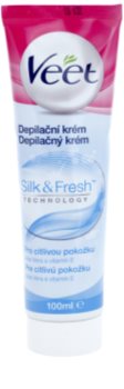 Veet Silk & Fresh creme depilatório para as pernas para pele sensível