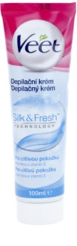 Veet Silk & Fresh depilační krém na nohy pro citlivou pokožku