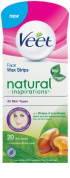 Veet Wax Strips Natural Inspirations™ восъчни ленти за епилация за лице с арганово масло