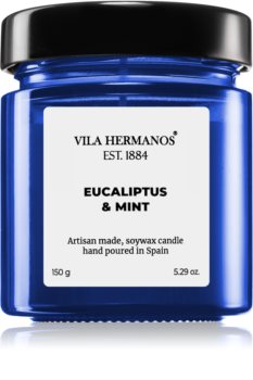 Vila Hermanos Apothecary Cobalt Blue Eucalyptus & Mint geurkaars