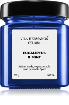 Vila Hermanos Apothecary Cobalt Blue Eucalyptus & Mint mirisna svijeća