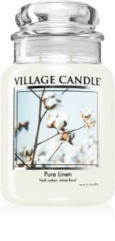 Village Candle Pure Linen Tuoksukynttilä (Glass Lid)