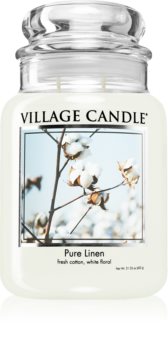 Village Candle Pure Linen vela perfumada (Glass Lid)