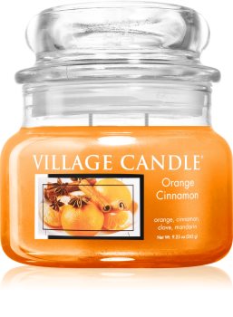 Village Candle Orange Cinnamon vonná sviečka (Glass Lid)