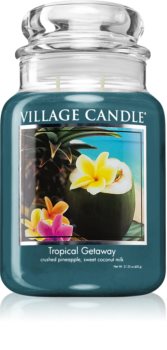 Village Candle Tropical Gateway illatos gyertya  (Glass Lid)