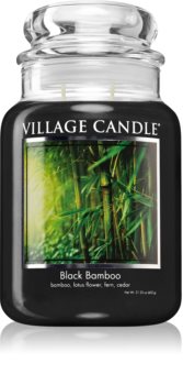 Village Candle Black Bamboo vela perfumada (Glass Lid)
