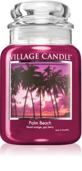 Village Candle Palm Beach illatos gyertya  (Glass Lid)