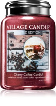Village Candle Cherry Coffee Cordial parfumée Premium Jar Bougies Parfum Cadeau