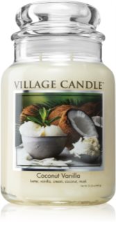 Village Candle Coconut Vanilla świeczka zapachowa  (Glass Lid)