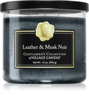 Village Candle Gentlemen's Collection Leather & Musk Noir Duftkerze