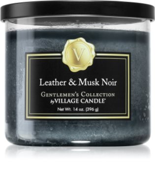 Village Candle Gentlemen's Collection Leather & Musk Noir illatos gyertya