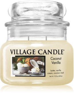 Village Candle Coconut Vanilla Duftkerze   (Glass Lid)