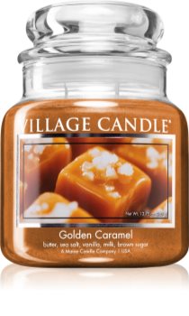 Village Candle Golden Caramel scented candle (Glass Lid)