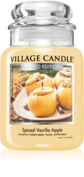 Village Candle Spiced Vanilla Apple duftlys (Glass Lid)