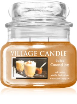 Village Candle Salted Caramel Latte mirisna svijeća (Glass Lid)