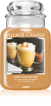 Village Candle Salted Caramel Latte vonná svíčka (Glass Lid)