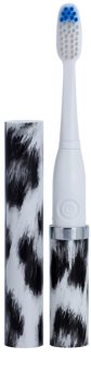 Violife Slim Sonic White Leopard escova de dentes sónica elétrica com cabeça de reposição
