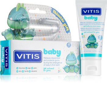 Vitis Baby детски гел за зъби + детска четка за зъби за върху пръст