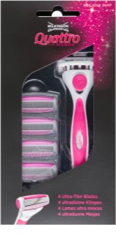 Wilkinson Sword Quattro for Women Aloe & Vit. E самобръсначка Резервни остриета 4 СК