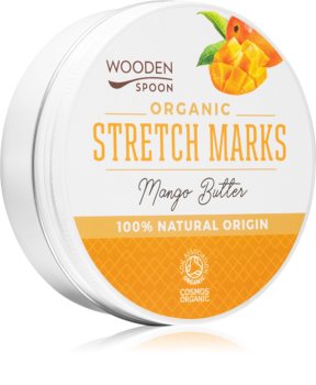 WoodenSpoon Organic Mango Butter regeneruojamasis kūno sviestas strijoms naikinti