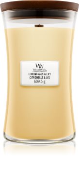 Woodwick Lemongrass & Lily scented candle Wooden Wick